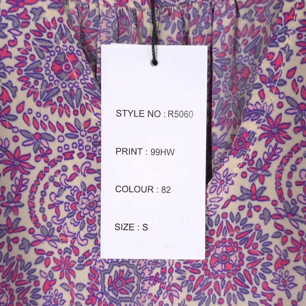 RAGA Women’s New Maxi Dress SMALL Paisley Floral Elastic Waist‎ Boho R5060